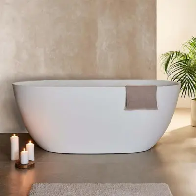 Badkar Bathlife Vila Gjutmarmor 1600 Vit