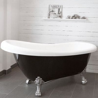 Badkar Noro Old England 156 Svart/Vit