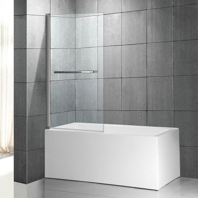 Badkarsvägg 150x80cm | Säkerhetsglas med aluminiumprofil