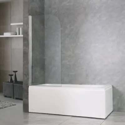 Badkarsvägg Novelle - Rundade hörn | Krom