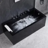 Bubbelbadkar 170x75cm | 100% akryl | BK-002(1700) | Svart Vänster