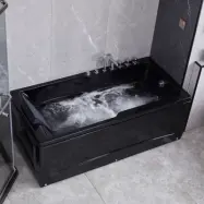 Bubbelbadkar 170x80cm | Högkvalitetsakryl | BK-001 Vänster | Svart