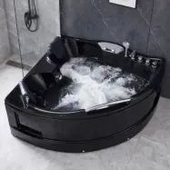 Bubbelbadkar för två med värmare | 150x150cm | BK-005V | Svart