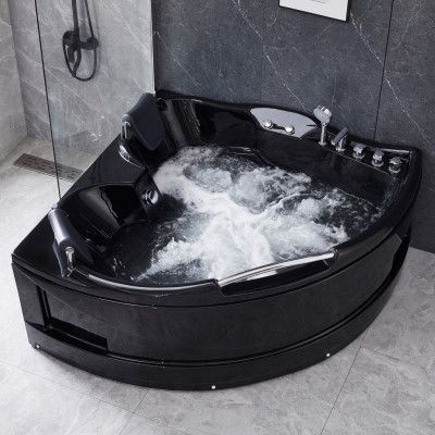 Bubbelbadkar för två med värmare | 150x150cm | BK-005V | Svart