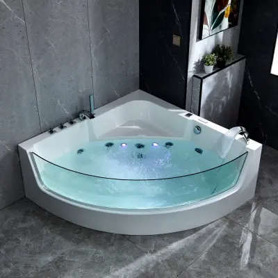 Bubbelbadkar hörn med underhållsvärme | 150x150cm | BK-058