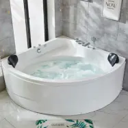 Bubbelbadkar hörn med värmare 150x150cm | För 2 personer | BK-004V