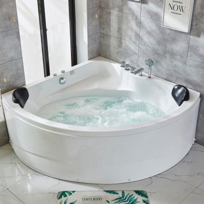 Bubbelbadkar hörn med värmare 150x150cm | För 2 personer | BK-004V