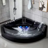 Bubbelbadkar med glasfront& värmare 150x150cm | Blackline BK-018V