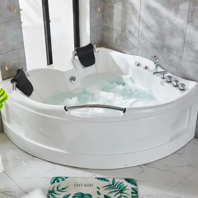 Bubbelbadkar med värmare 150x150cm | För 2 personer | BK-005V | Vit