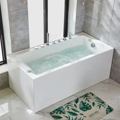 Bubbelbadkar med värmare 150x75cm | Med nackkudde | BK-002V Vänster