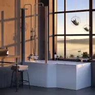 Duschbadkar Nordhem Apelviken Vit Standard Enkel rygglutning