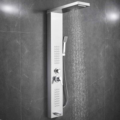 Duschpanel i borstat rostfritt stål | Hanna