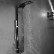 Duschpanel i svart rostfritt stål | Zoey