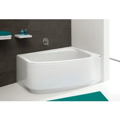 Hörnbadkar assymetriskt högermodell - Free Line | Djup 45cm - 80x140 cm 164 l, Utan front