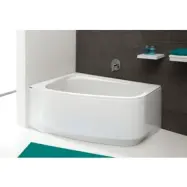 Hörnbadkar assymetriskt vänstermodell - Free Line | Djup 45cm - 80x140 cm 164 l, Utan front