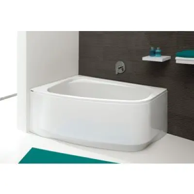 Hörnbadkar assymetriskt vänstermodell - Free Line | Djup 45cm - 80x140 cm 164 l, Utan front