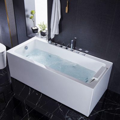 Massagebadkar 170x75cm | Stilren design | BK-002(1700) | Vit Höger