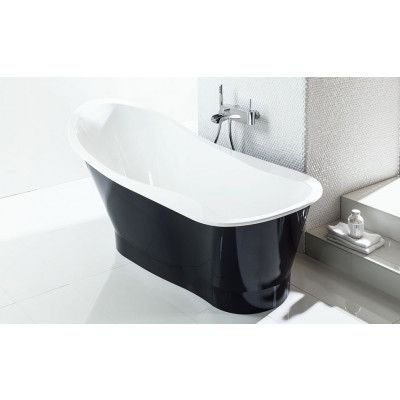 Svedbergs Scarlett Gjutmarmorbadkar Svart/Vit.