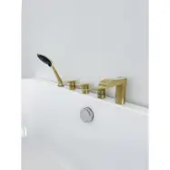 Badkarsblandare i guld | Solaris 5-hålig design | Lyxig blandare för badrum