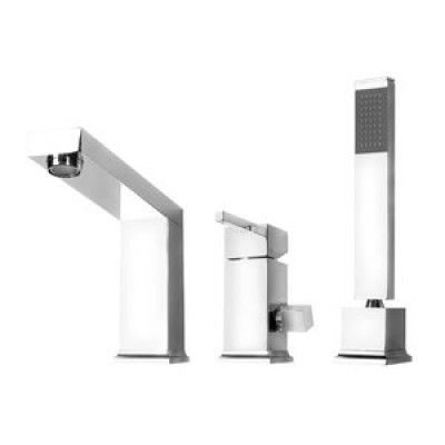 Cubic 3-Hålig badkarsblandare - Krom