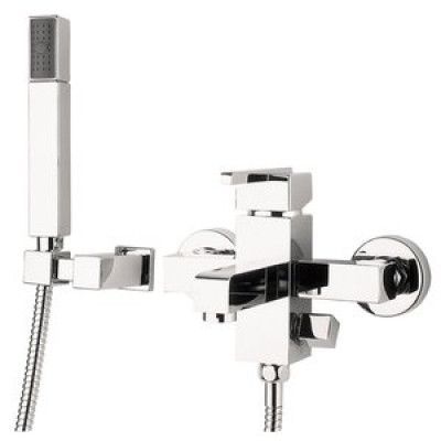 Cubic Badkarsblandare med duschset - Krom