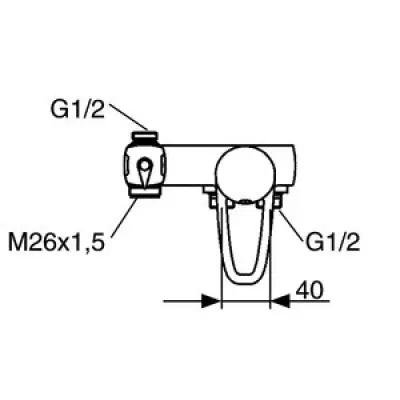 FM Mattsson Ettgrepps badkarsblandare (40 c/c), 9193 Krom