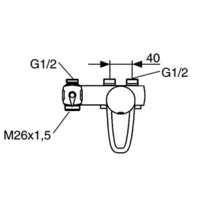 FM Mattsson Ettgrepps badkarsblandare (40 c/c), 9195 Krom