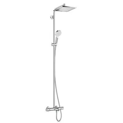 Takduschset Hansgrohe Crometta E Showerpipe 240 1-jet med Badkarsblandare