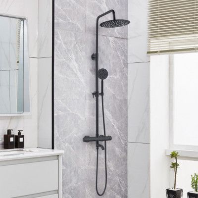 Takduschset med badkarsblandare | Brusa 2.0 - Svart