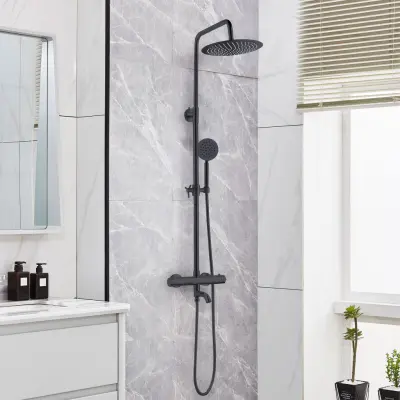 Takduschset med badkarsblandare | Brusa 2.0 - Svart