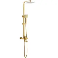 Takduschset med badkarsblandare | Fyrkantig - Mässing