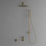Takduschset Scandtap Steel Harmonized 6X med Badkarsblandare för Inbyggnad