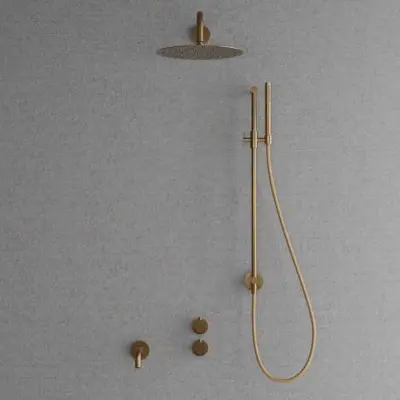 Takduschset Scandtap Steel Harmonized 6X med Badkarsblandare för Inbyggnad