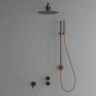 Takduschset Scandtap Steel Harmonized 6X med Badkarsblandare för Inbyggnad