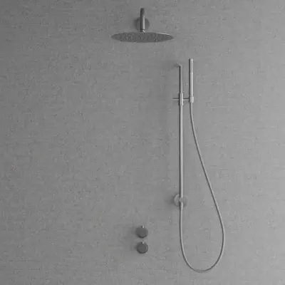 Takduschset Scandtap Steel Harmonized 6X med Badkarsblandare för Inbyggnad