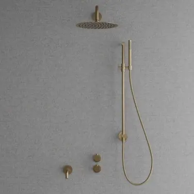 Takduschset Scandtap Steel Harmonized 6X med Badkarsblandare för Inbyggnad