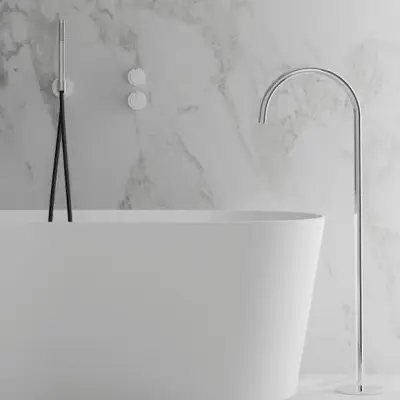 Takduschset Scandtap Steel Harmonized Bliss 4 med Badkarsfblandare för Inbyggnad