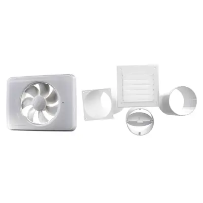 Badrumsfläkt Fresh Intellivent P med Ytterväggskit YVG D100