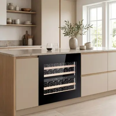 Integrerad vinkyl 24 flaskor | Push-to-Open | Inverterkompressor | 36 dB tystgående