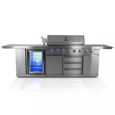 Stor rostfri gasolgrill/utekök med varmluftsfunktion | New Orleans