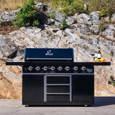 Rostfri gasolgrill/utekök | Varmluftsfunktion | New Orleans Blackline