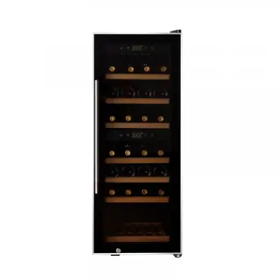 Vinkyl för 38 flaskor | 110 liter | Dual zone med glasdörr&touchkontroll