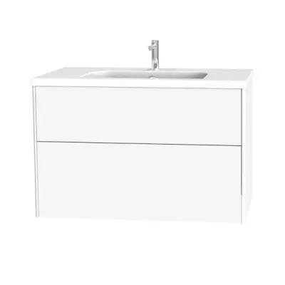 Tvättställsskåp Miller Badrum Brooklyn 100 med Lådor för Heltäckande Tvättställ