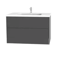 Tvättställsskåp Miller Badrum Brooklyn 100 med Lådor för Heltäckande Tvättställ