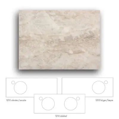 Bänkskiva Macro Design Crown+ Dekton  1210 till Tvättställsskåp Crown