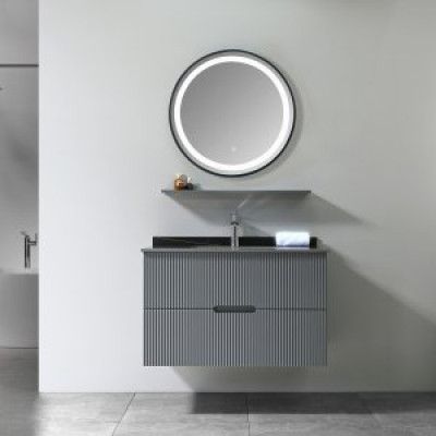 Badrumsmöbler Lazien - Grå&Svart marmorimitation