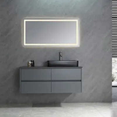 Badrumsmöbler Vanity - Grå&Svart