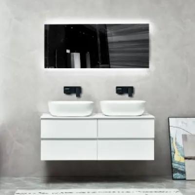 Badrumsmöbler Amsterdam XL - Vit högglans