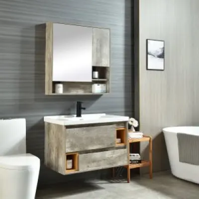 Badrumsmöbler Barcelona 80 cm  - Betongimitation + Toalettpappershållare