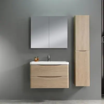 Badrumspaket - Sydney 80 cm | trä imitation | modern och med smart förvaring